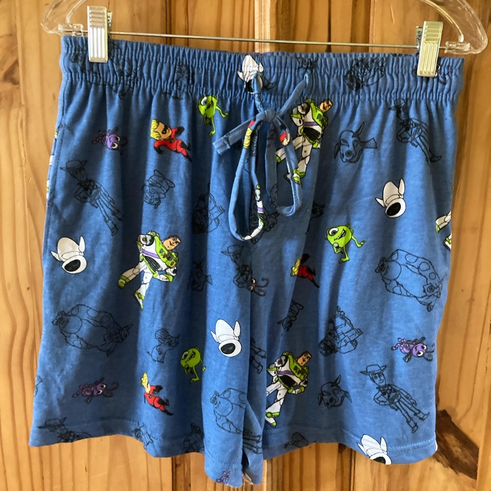 Men Pixar Buzz Lightyear Dash blue pajama lounge shorts size S
